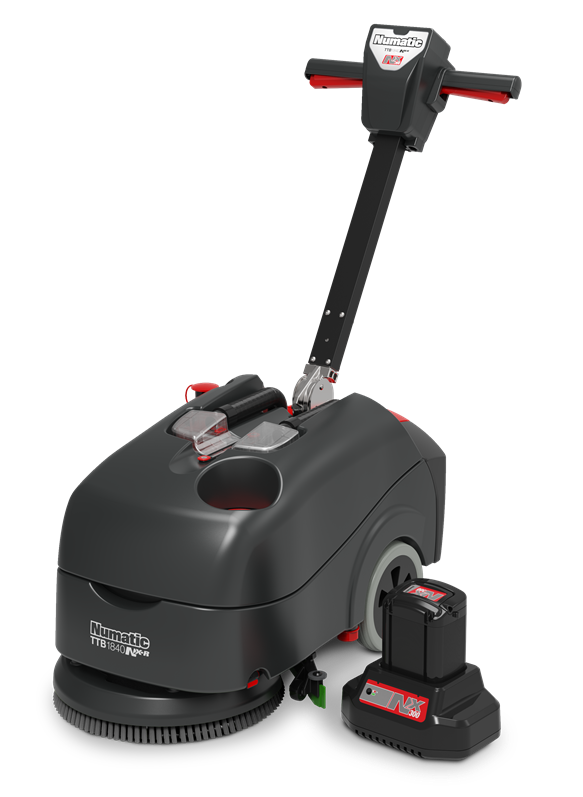 Numatic TTB1840 NX 36V Battery Scrubber Drier, Including 1 Battery & Scrubbing Brush